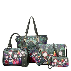 H1765 - 6Pc Fashion Handbag Set