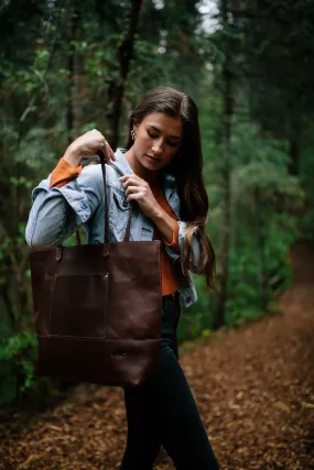 Juneau Leather Tote w/ Pocket