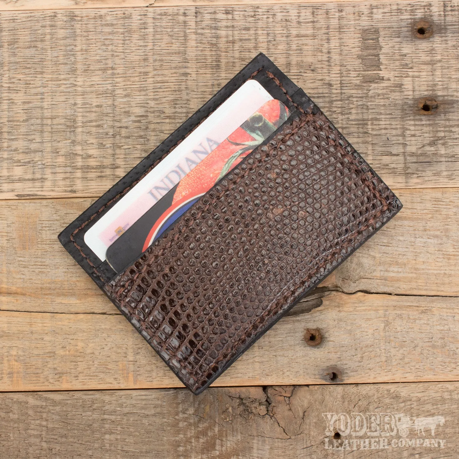 Lizard Brown Clip Wallet