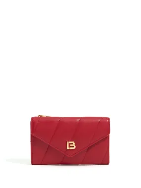 logo-plaque quilted leather purse