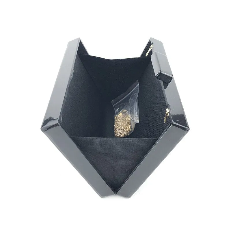 Luxy Moon Acrylic Clutch Bag For Women Geometric Patchwork