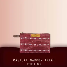 Magical Maroon Ikkat Pouch Bag