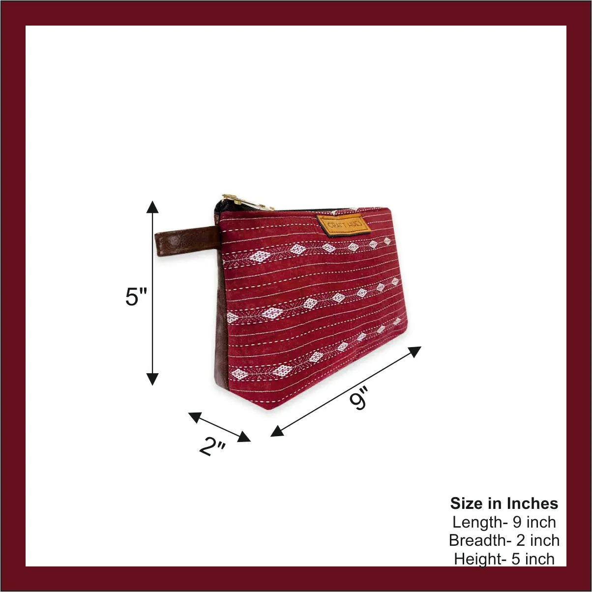 Magical Maroon Ikkat Pouch Bag