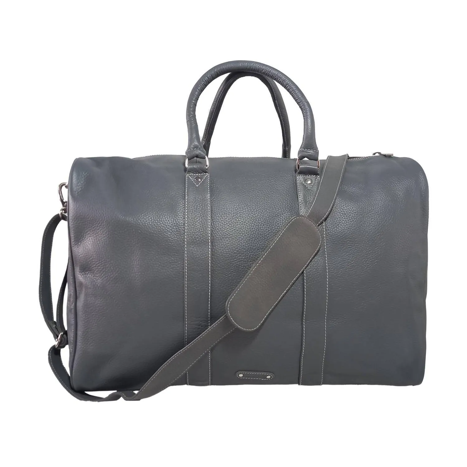 MANDAVA Genuine Leather Unisex Travel Duffel Bag Weekender Overnight Luggage Bag