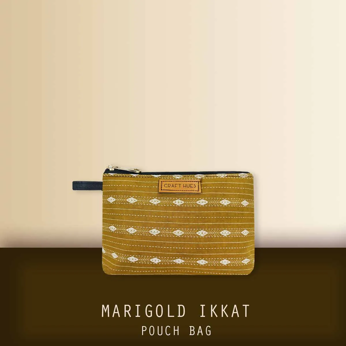 Marigold Ikkat Pouch Bag