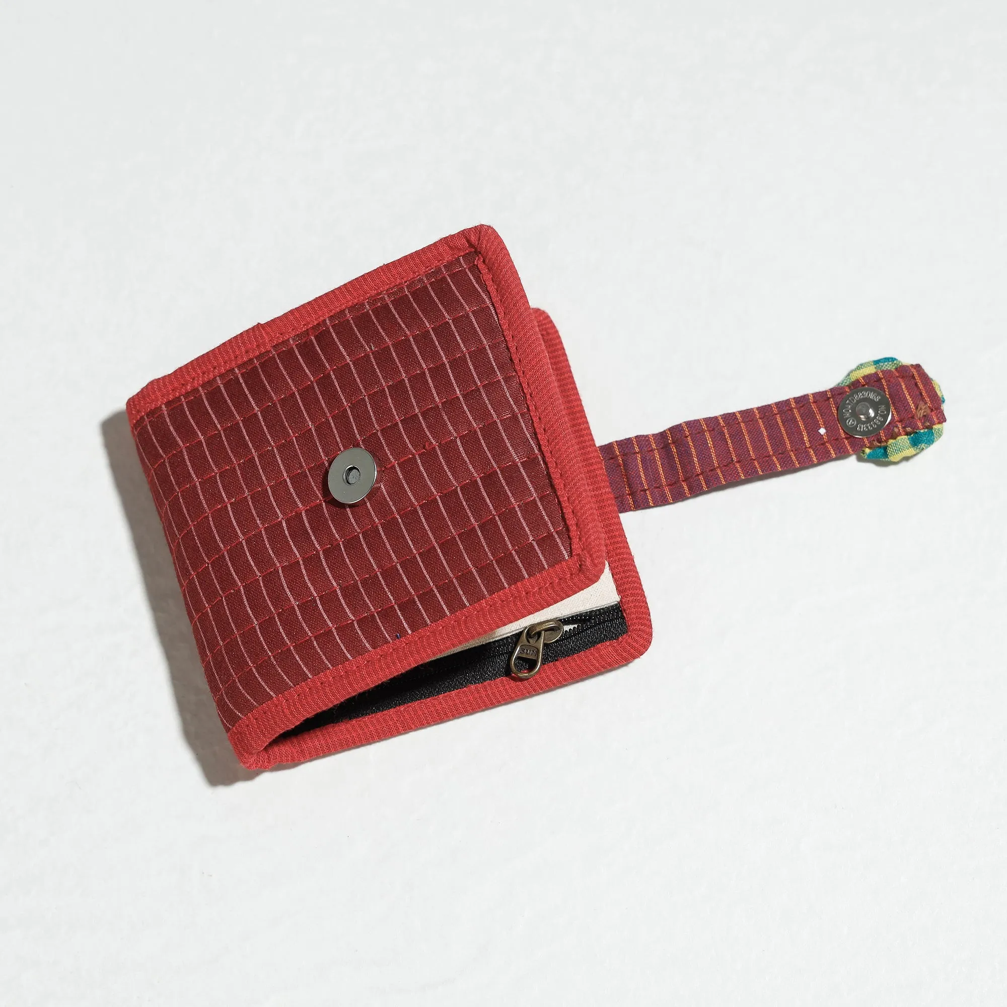 Maroon - Gamcha Fabric Handmade Wallet