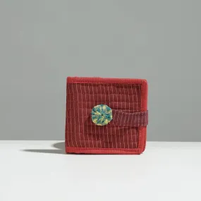 Maroon - Gamcha Fabric Handmade Wallet