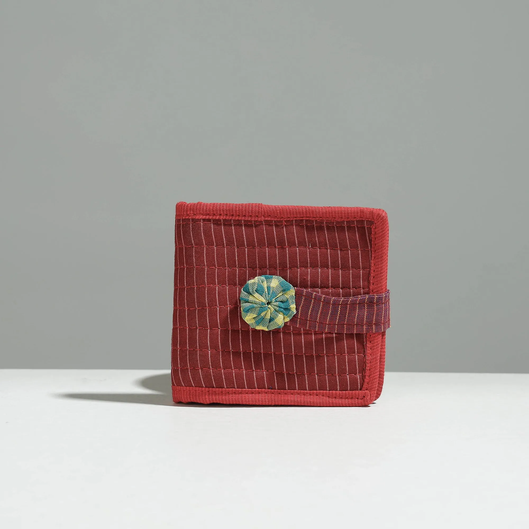 Maroon - Gamcha Fabric Handmade Wallet