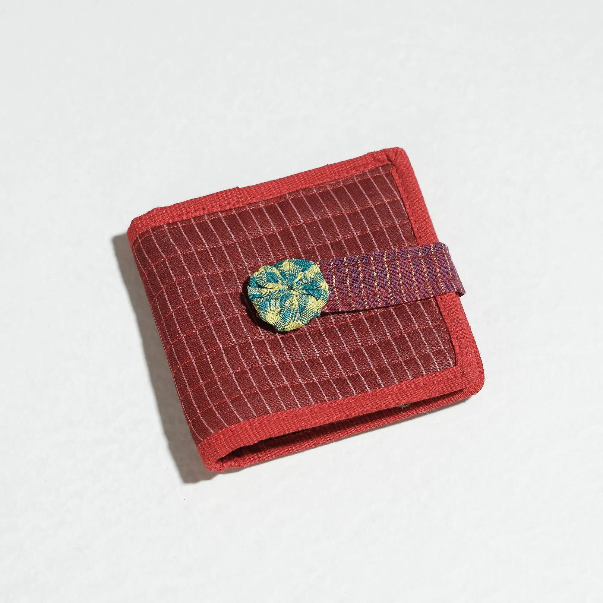 Maroon - Gamcha Fabric Handmade Wallet