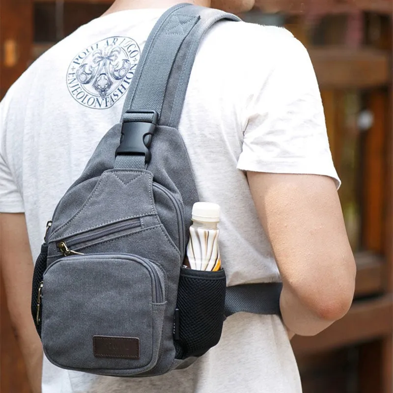 Men Vintage Canvas Shoulder Bag Crossbody Chest