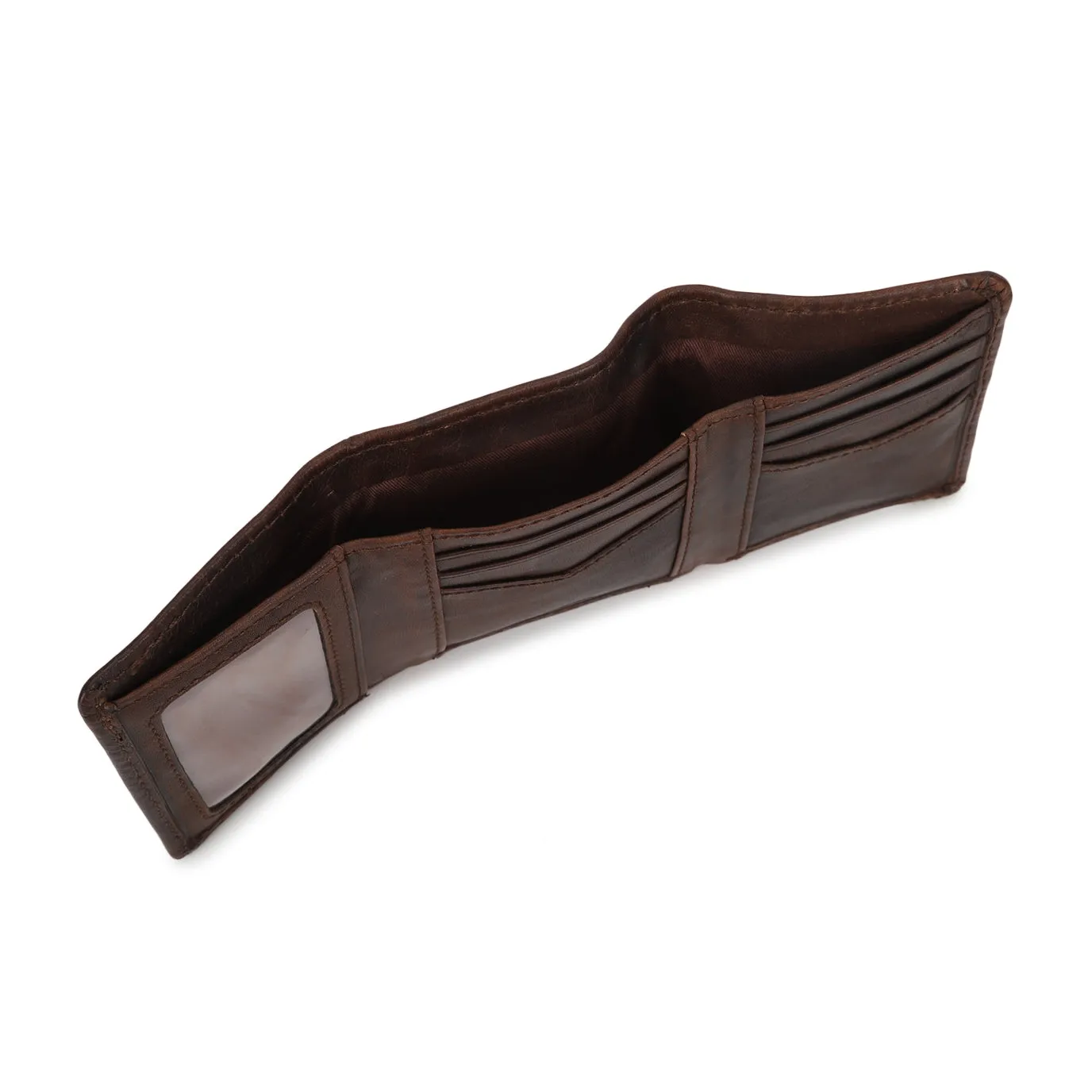 Men's Brown Brand Logo Tri-Fold Wallet