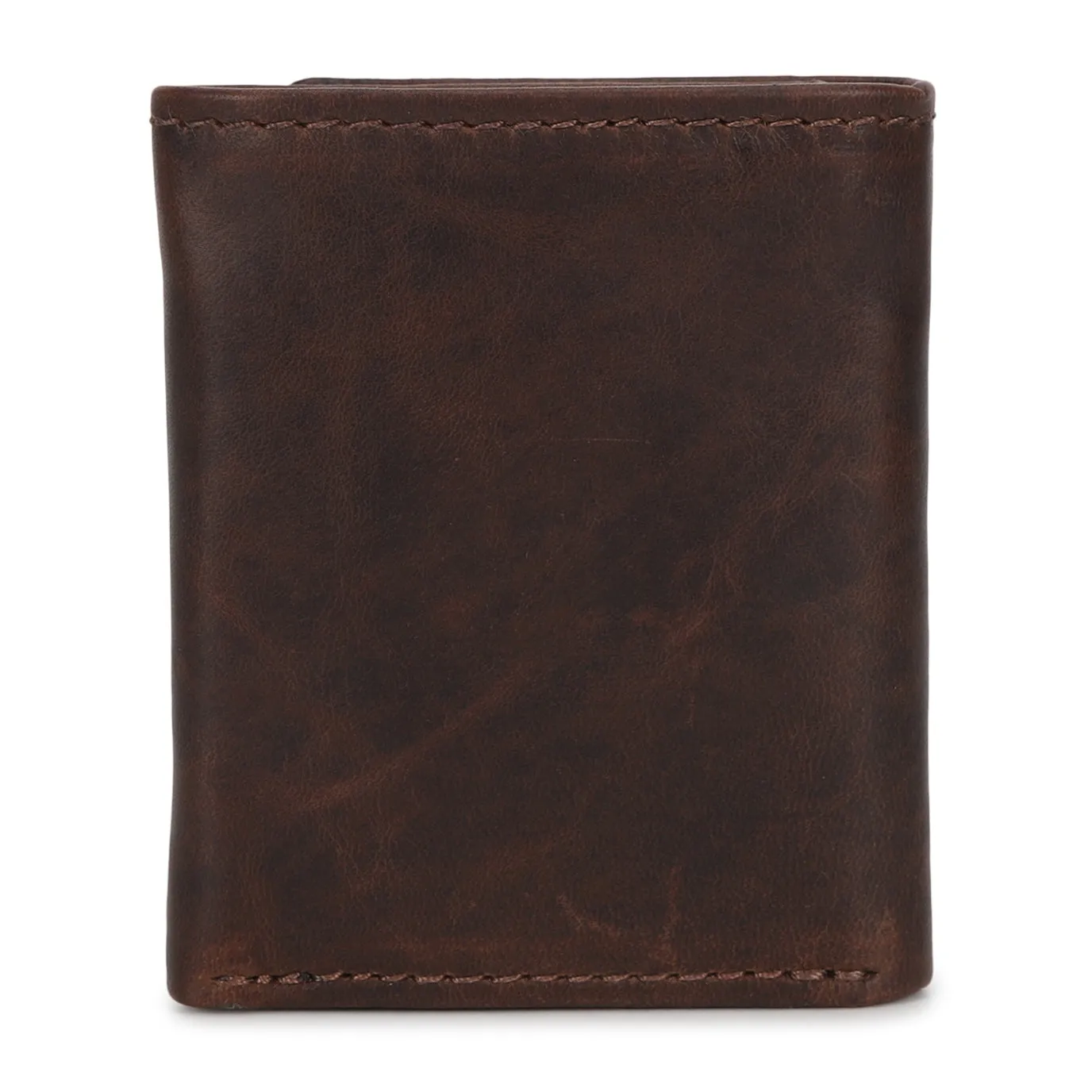 Men's Brown Brand Logo Tri-Fold Wallet
