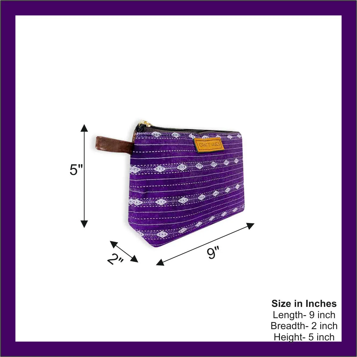 Midnight Mauve Ikkat Pouch Bag