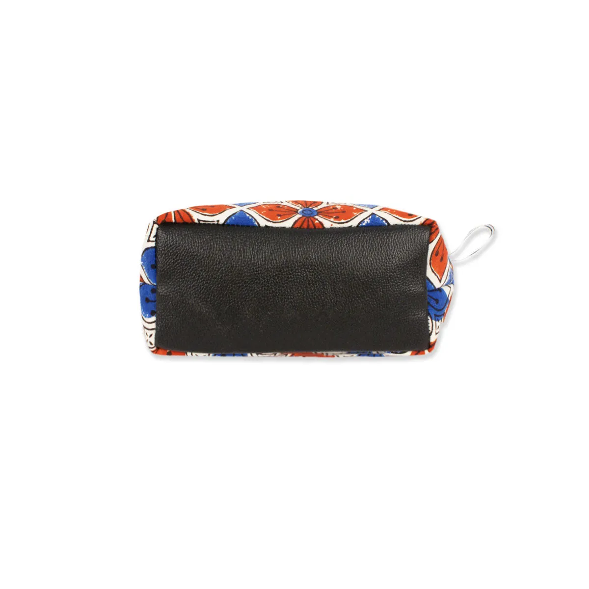 Red Blue Flower Block Printed Pouch