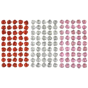 Rose Shaped Rhinestone Stickers, 9/16-Inch, 45-Count