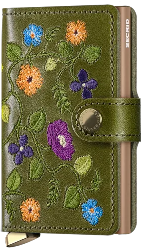 SECRID Miniwallet Premium Stitch Floral Olive
