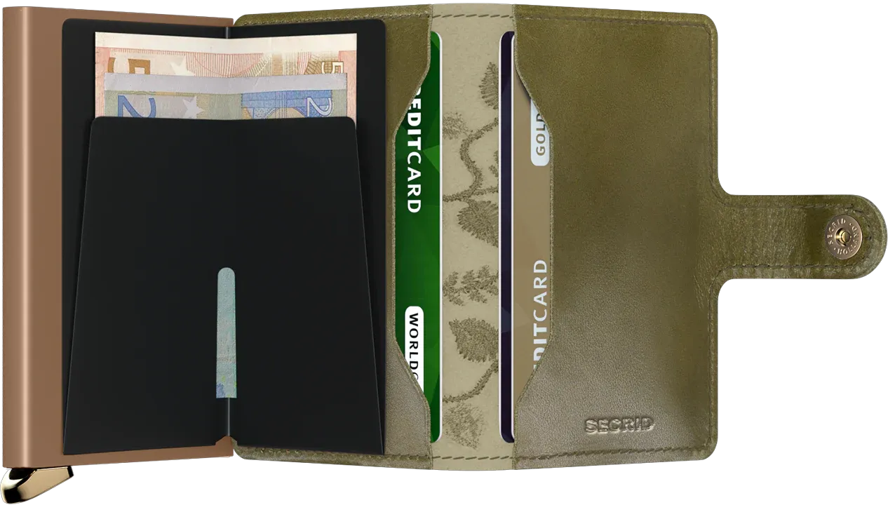 SECRID Miniwallet Premium Stitch Floral Olive