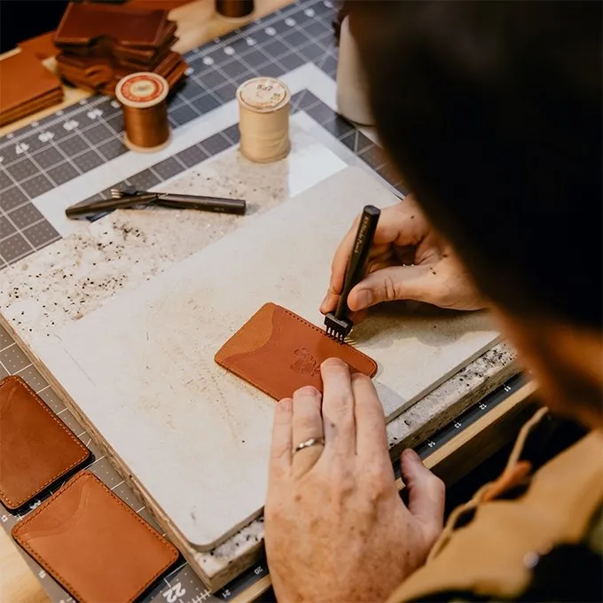Slim Two Pocket Premium Leather Card Wallet