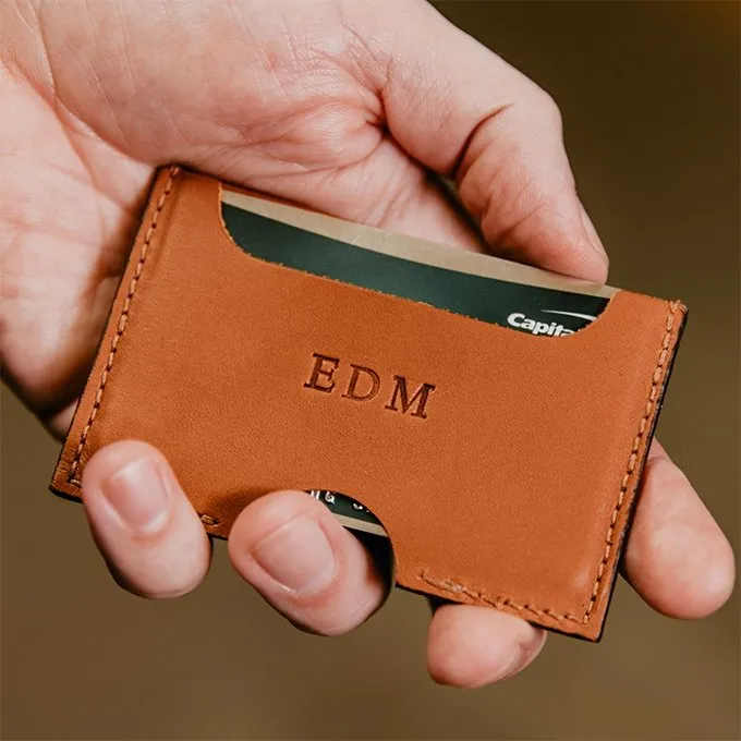 Slim Two Pocket Premium Leather Card Wallet