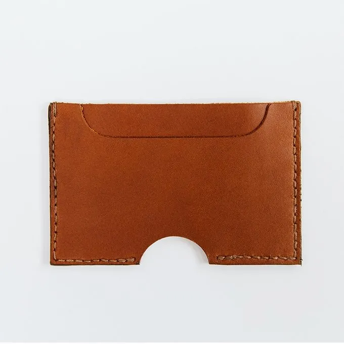 Slim Two Pocket Premium Leather Card Wallet