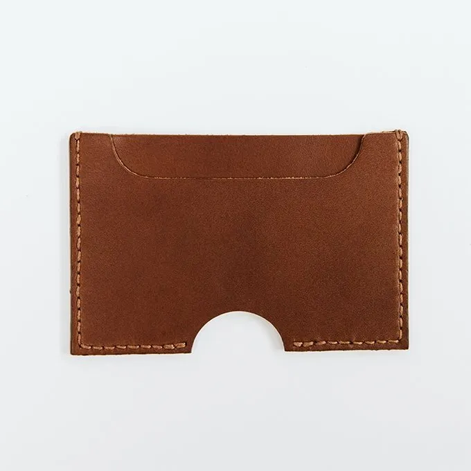 Slim Two Pocket Premium Leather Card Wallet