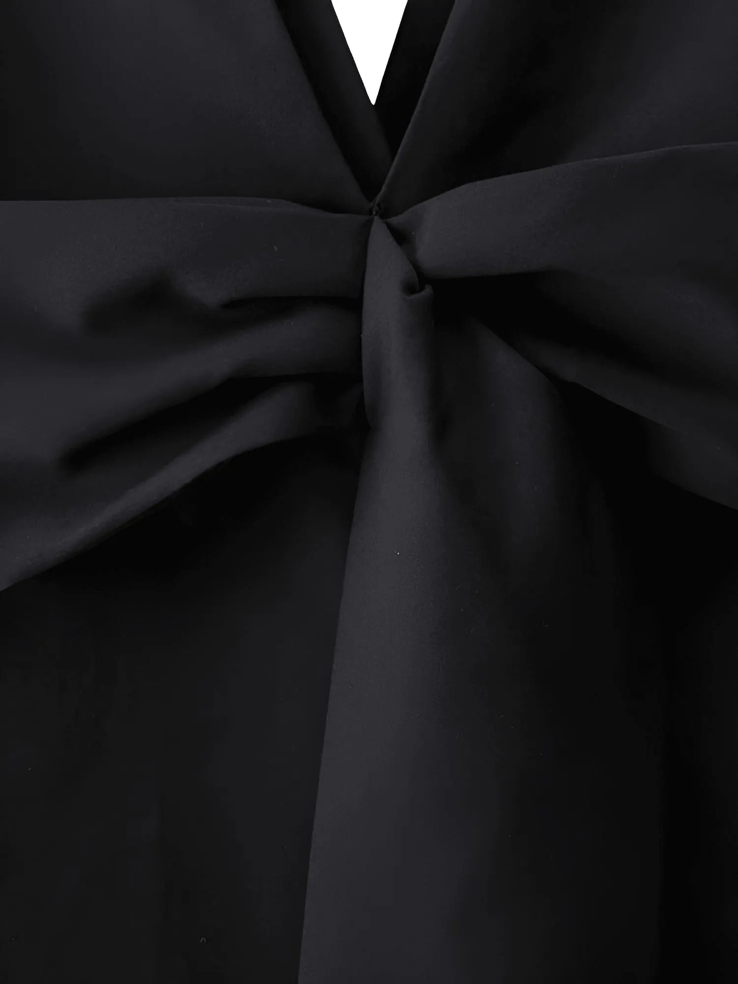 Solid Casual Loose Black Back Bow Dress For Women Notched Collar Sleeveless High Waist Backless Spliced Bow Dress Fashion New