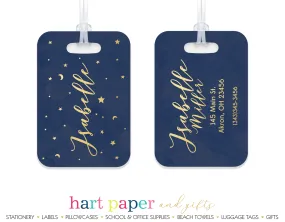 Stars Moon Space Luggage Bag Tag