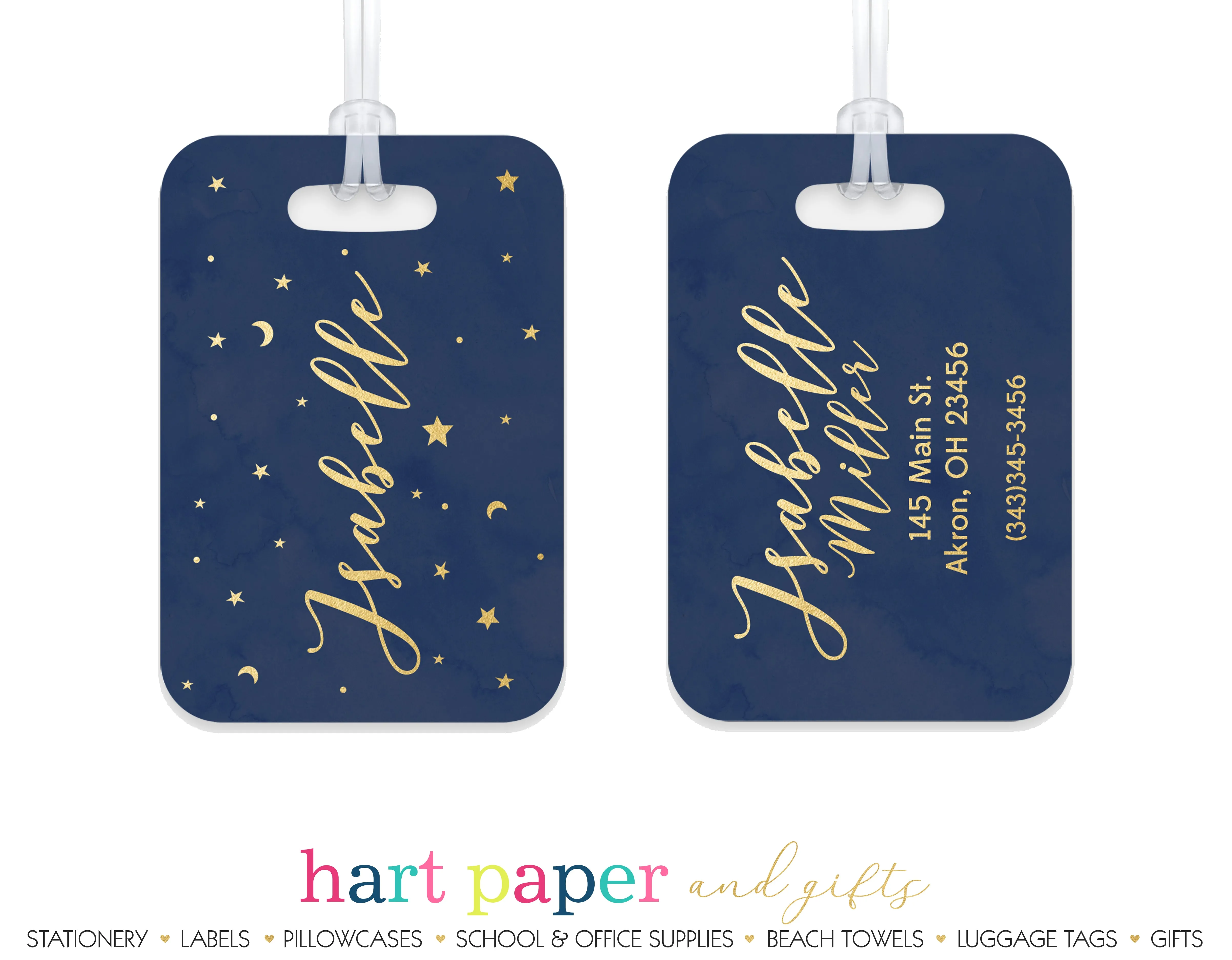 Stars Moon Space Luggage Bag Tag
