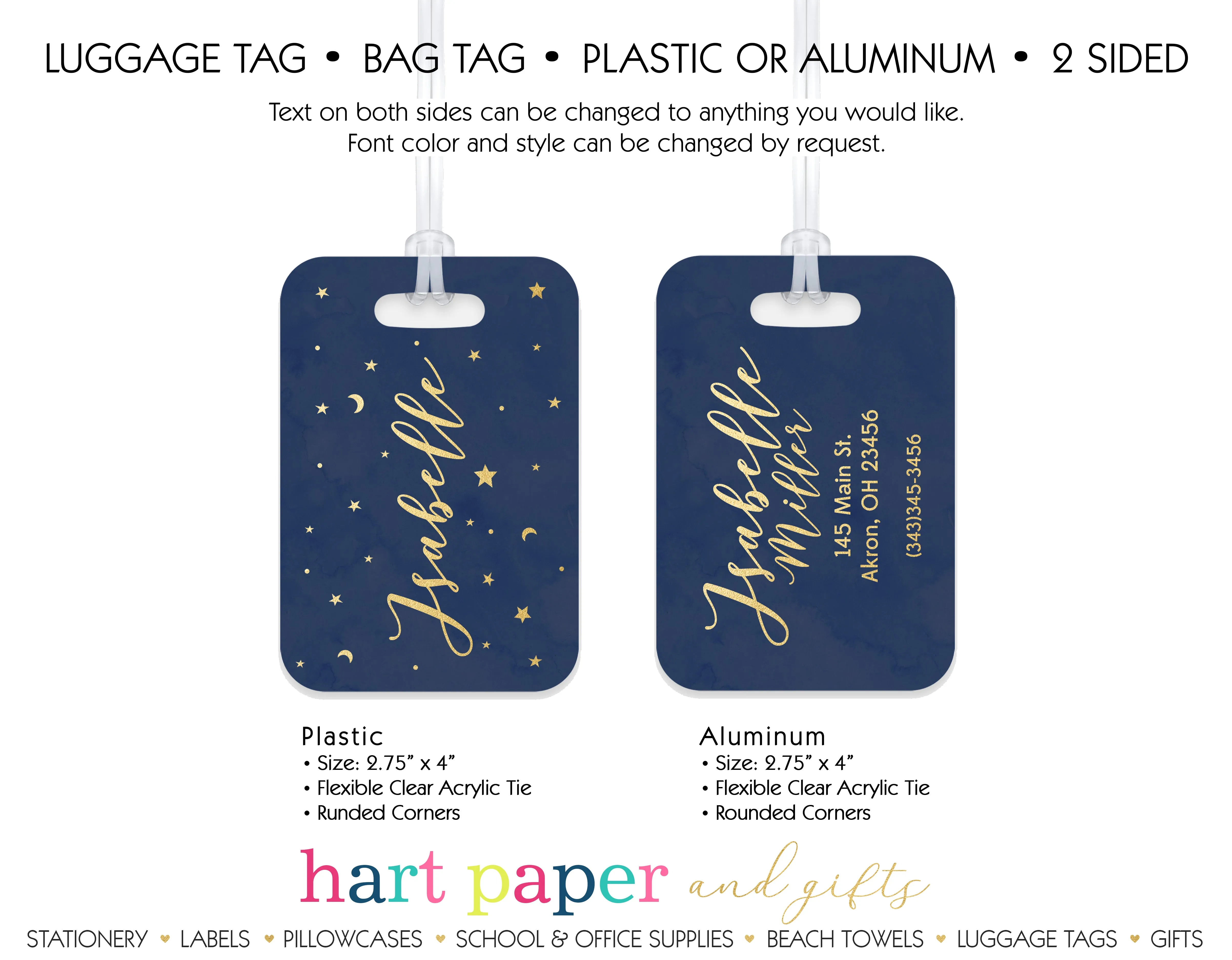 Stars Moon Space Luggage Bag Tag