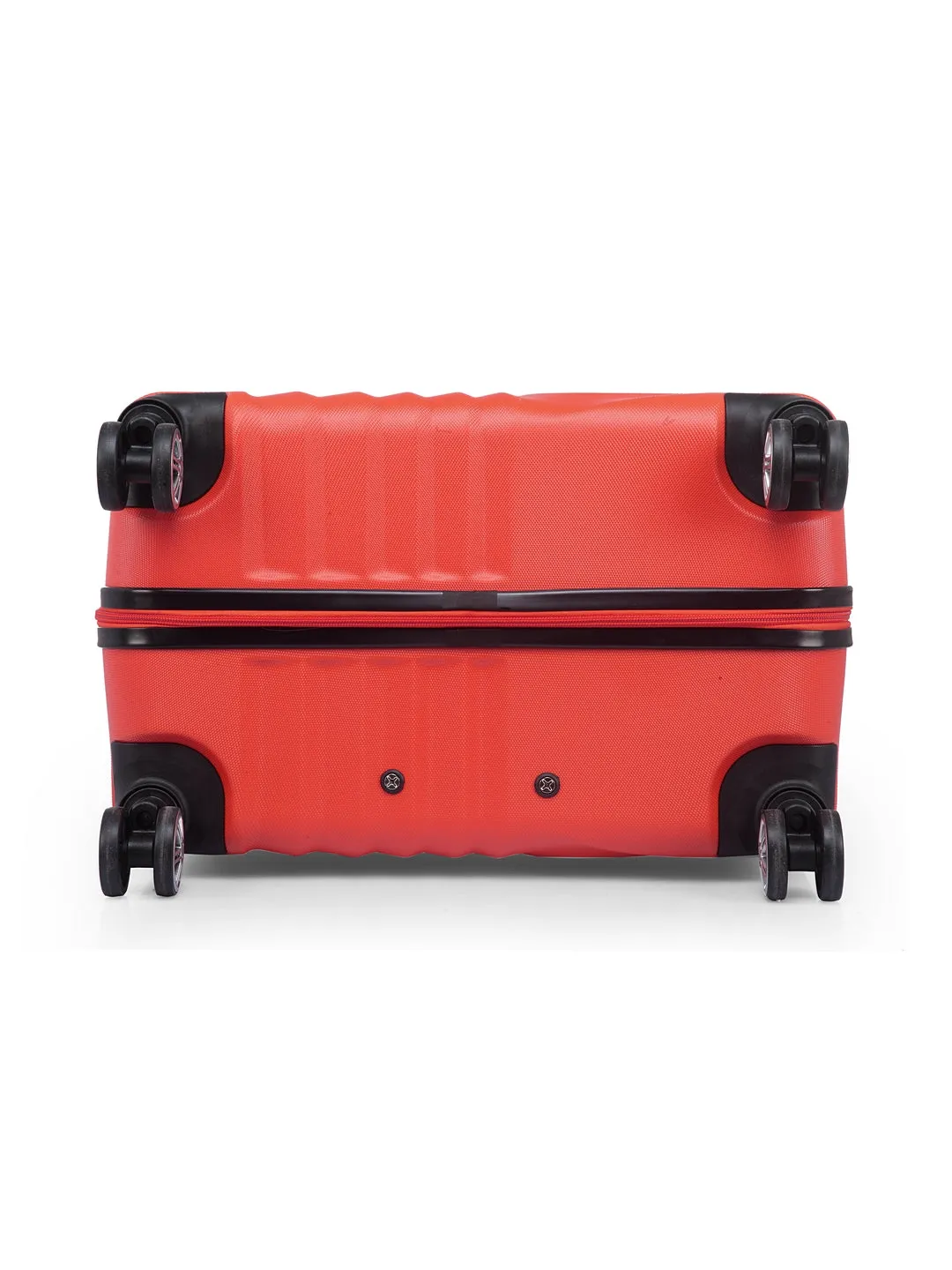 Teakwood Leathers Red Textured Hard-Sided Large Trolley Bag