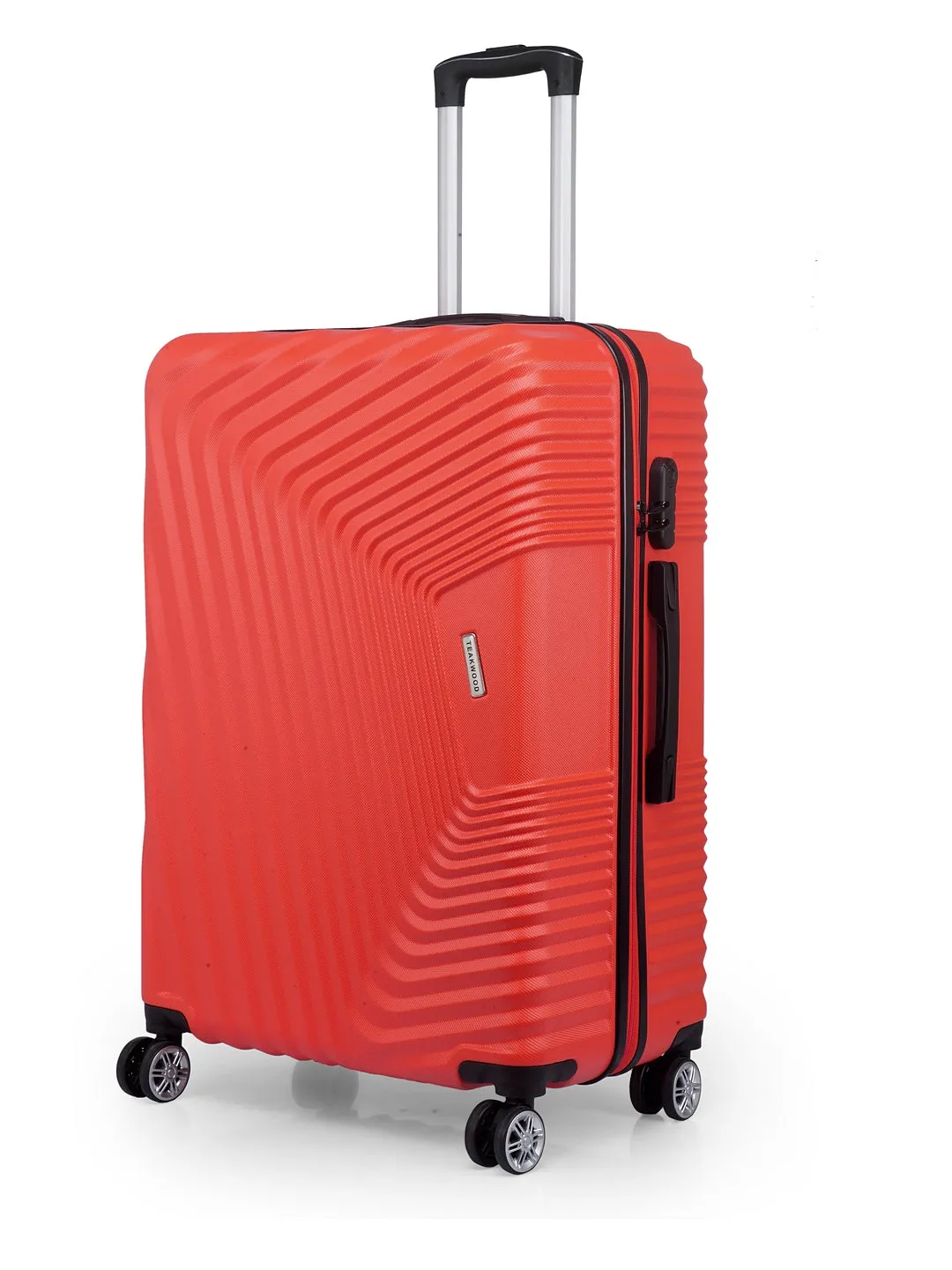 Teakwood Leathers Red Textured Hard-Sided Large Trolley Bag