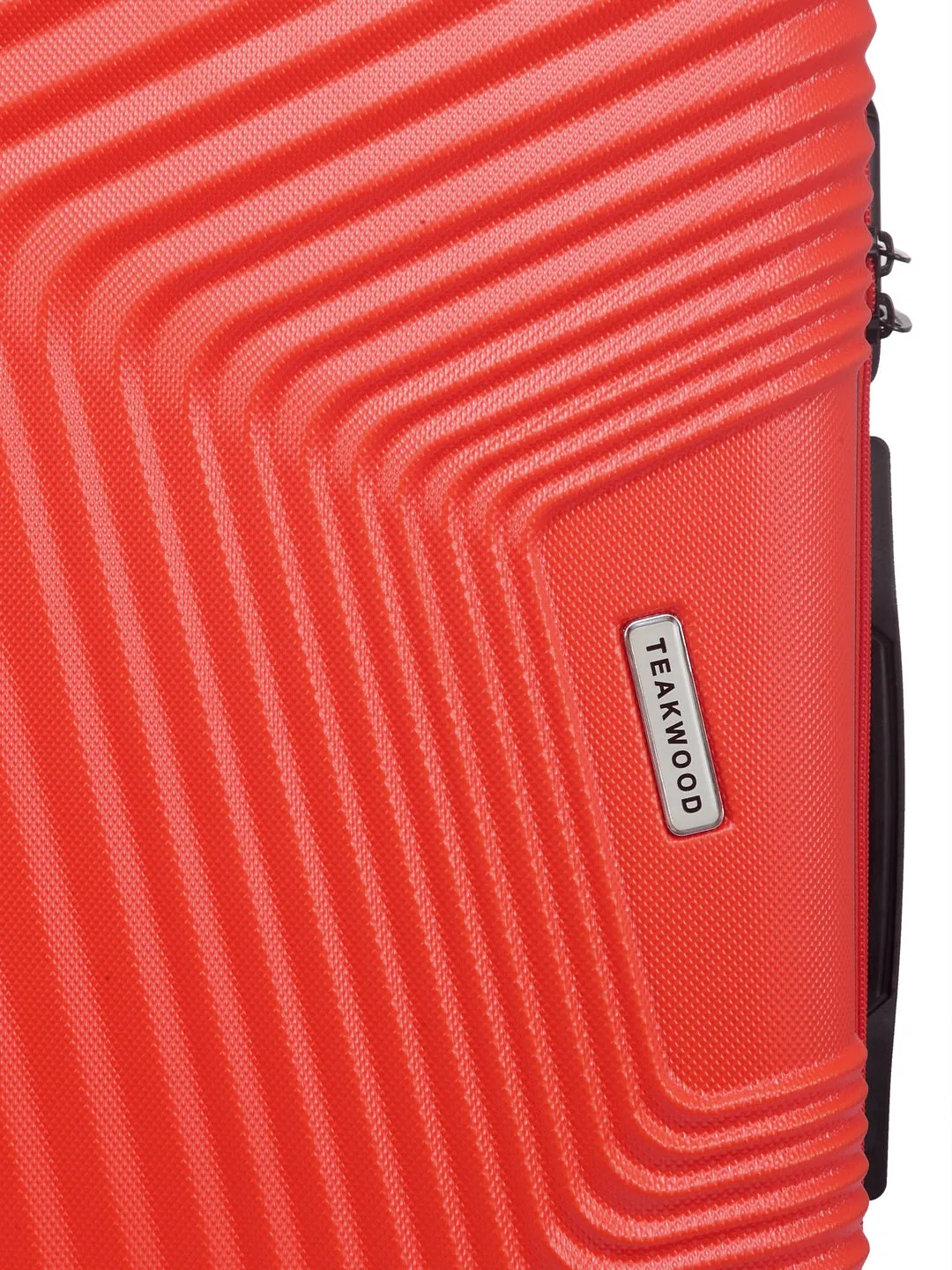 Teakwood Leathers Red Textured Hard-Sided Large Trolley Bag