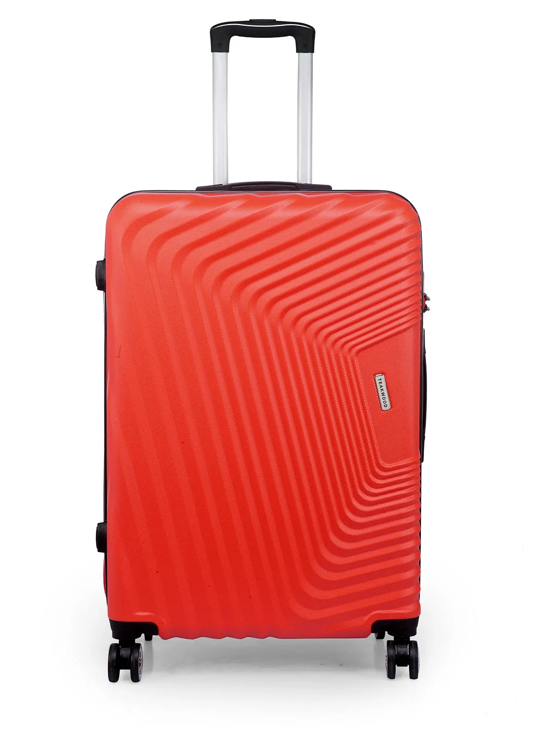 Teakwood Leathers Red Textured Hard-Sided Large Trolley Bag