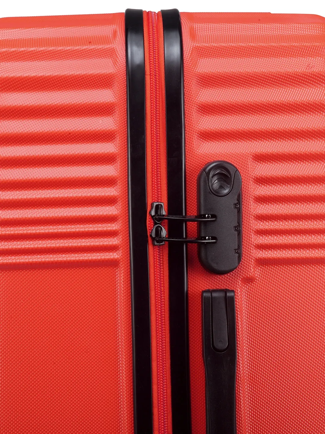 Teakwood Leathers Red Textured Hard-Sided Large Trolley Bag