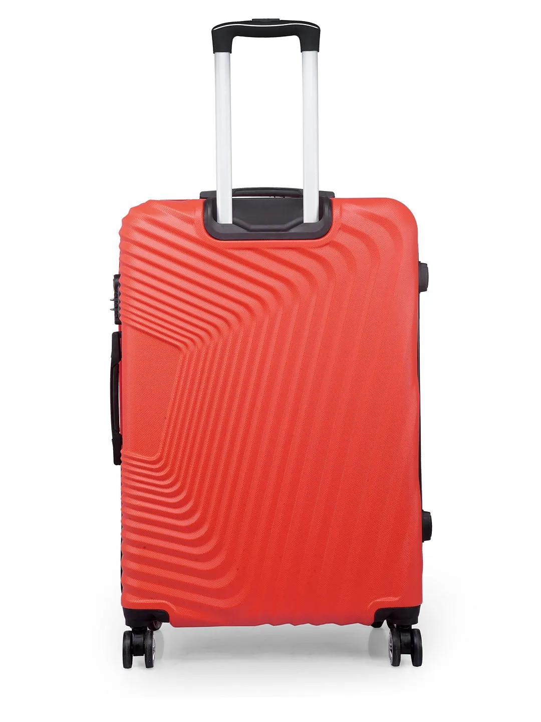 Teakwood Leathers Red Textured Hard-Sided Large Trolley Bag