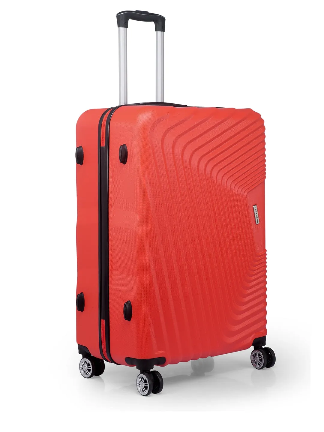Teakwood Leathers Red Textured Hard-Sided Large Trolley Bag