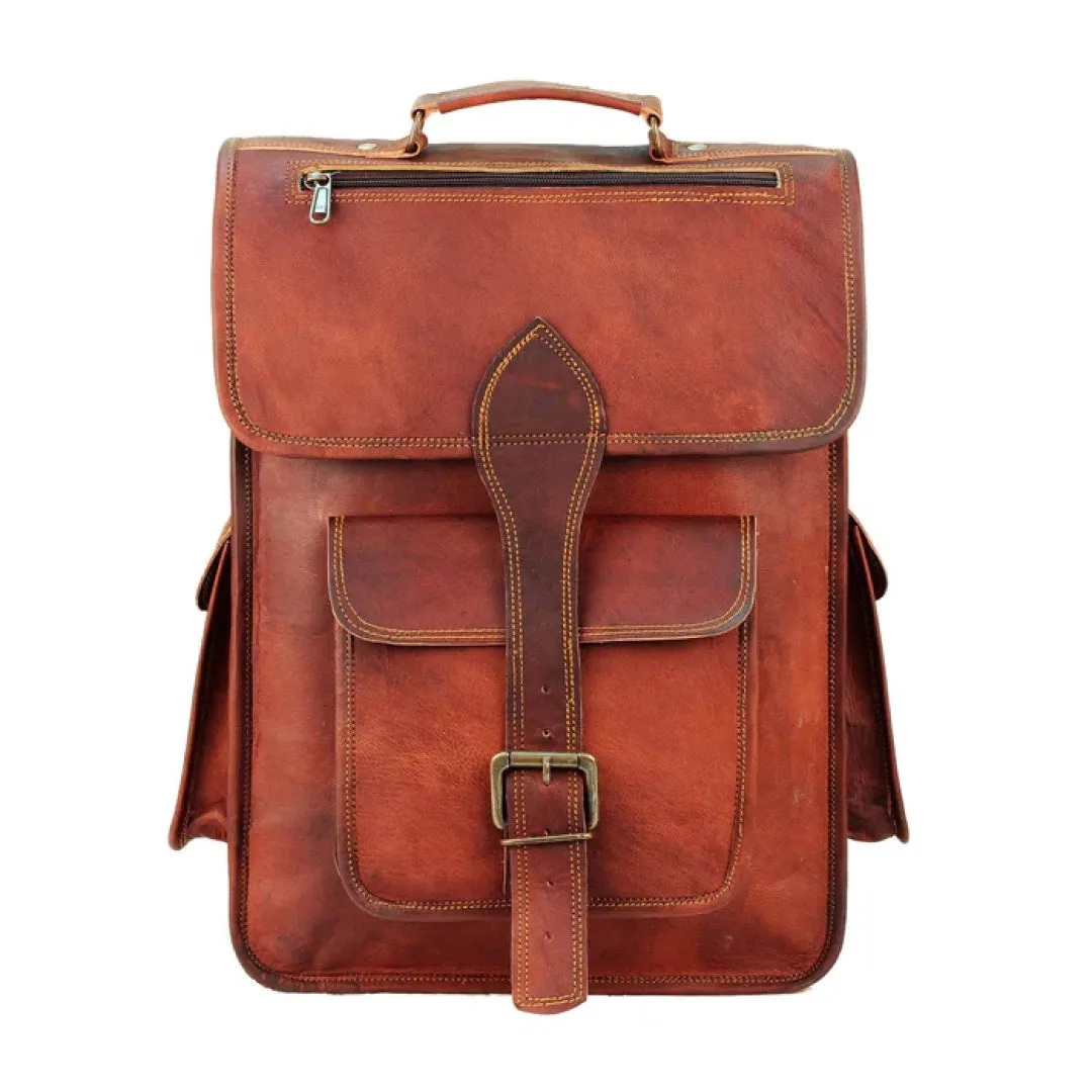 The Hughes Rustic Leather Backpack
