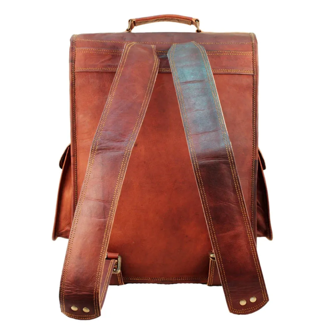 The Hughes Rustic Leather Backpack