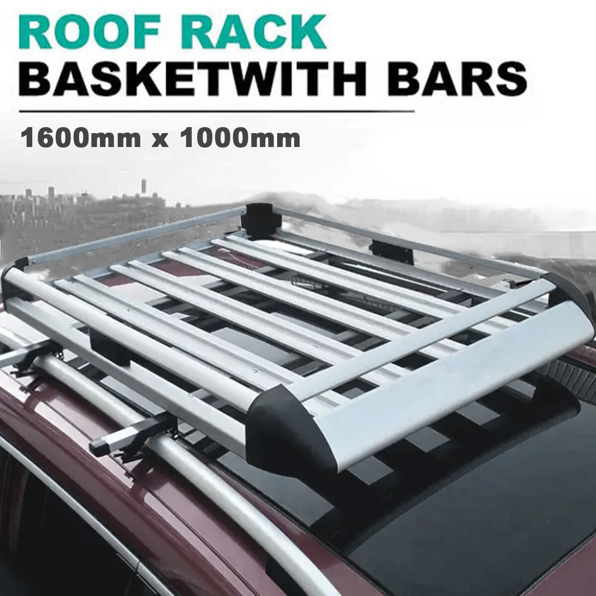 Universal Roof Rack Basket Car Top Luggage 1600X100 cm (Sliver)
