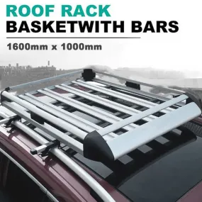Universal Roof Rack Basket Car Top Luggage 1600X100 cm (Sliver)