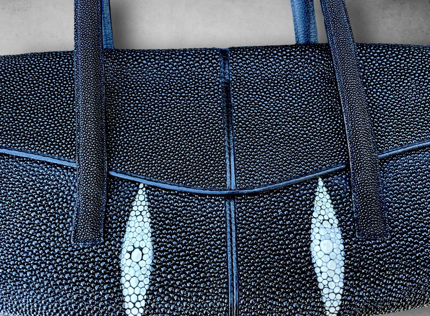 Vintage Black & White Sting Ray Leather Purse
