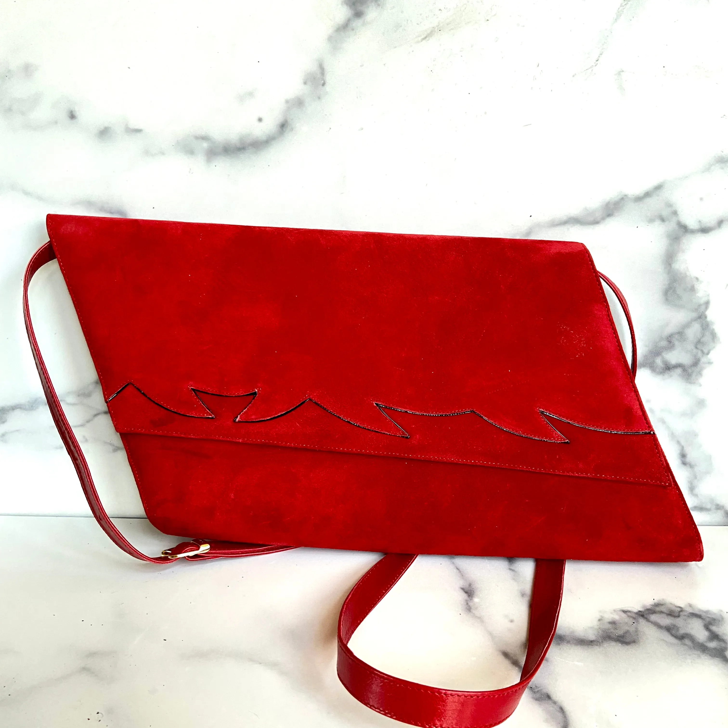 Vintage Italian Bally Genuine Suede Bag