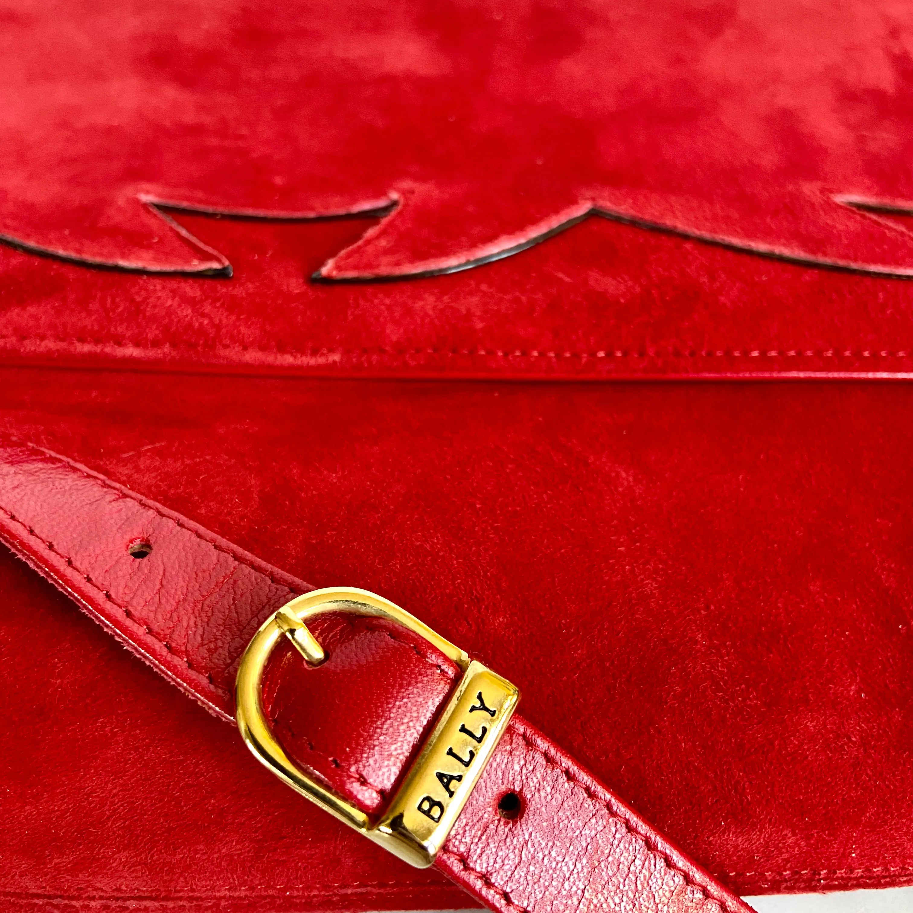 Vintage Italian Bally Genuine Suede Bag