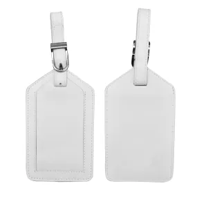 White Leather Luggage Tag