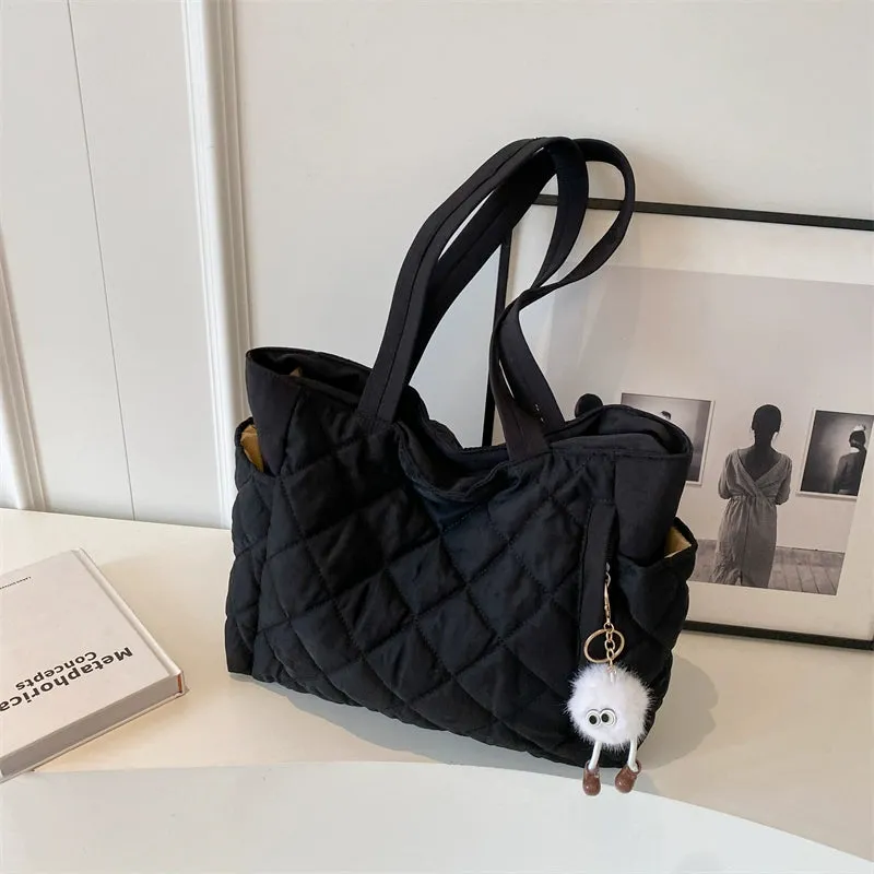 Women's Winter Fashion Quilted Cotton-Padded Shoulder Bag