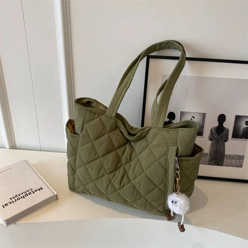 Women's Winter Fashion Quilted Cotton-Padded Shoulder Bag